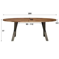 Table à manger bois forme ovale 200 cm HALIFAX