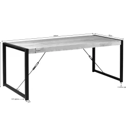 Table à manger bois métal 200 cm MILORA