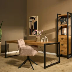 Table à manger bois métal 200 cm MILORA