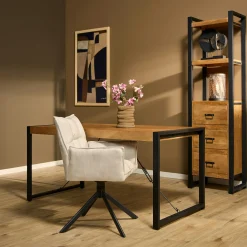 Table à manger bois métal 140 cm MILORA