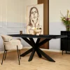 Table à manger bois noir à pied central 300 cm RIVANO