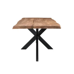 Table à manger bois pied central bords naturels 180 cm KARGO