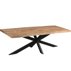 Table à manger bois pied central bords naturels 240 cm KARGO