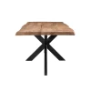 Table à manger bois pied central bords naturels 220 cm KARGO