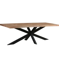 Table à manger bois pied central bords naturels 220 cm KARGO