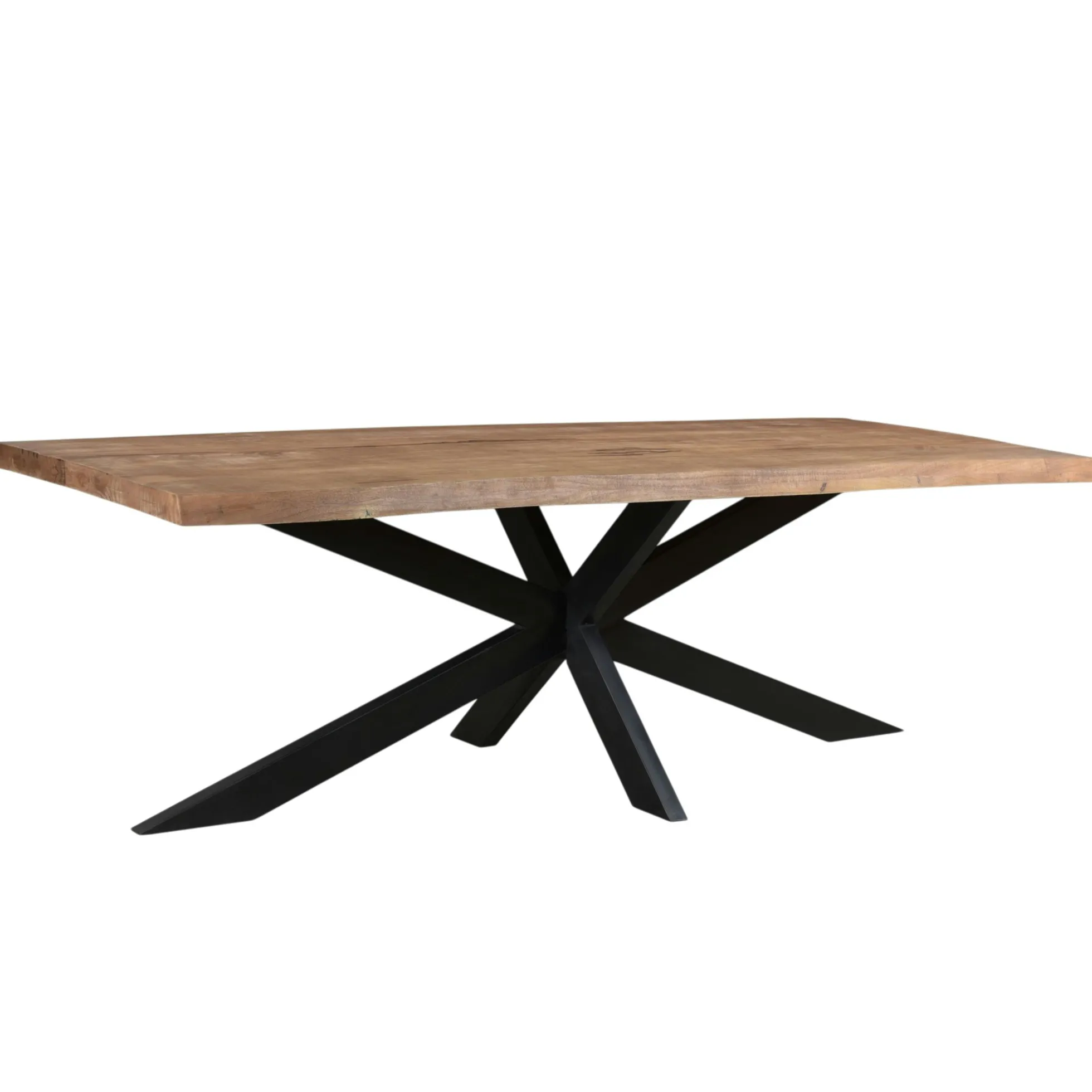 Table à manger bois pied central bords naturels 220 cm KARGO
