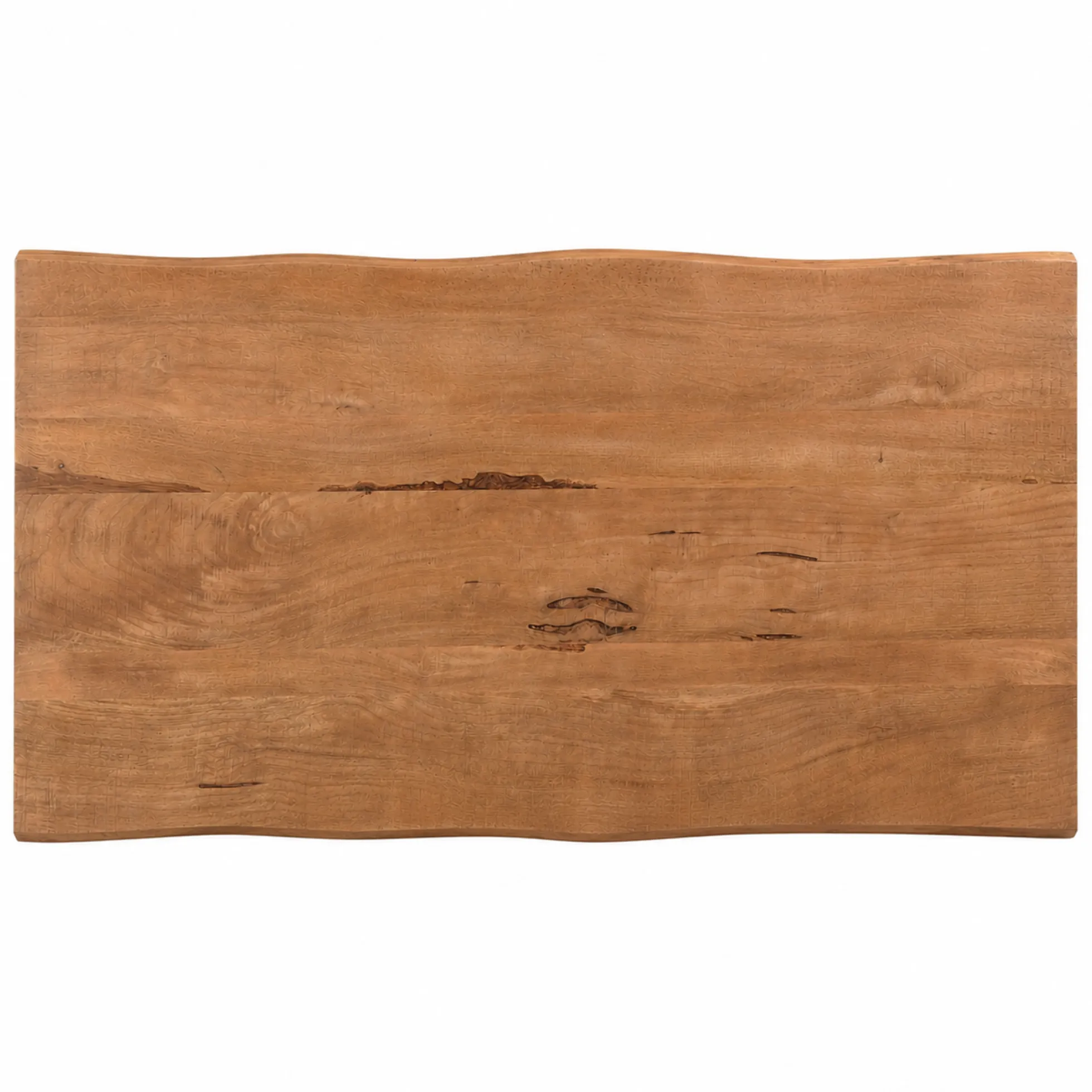 Table à manger bois pied central bords naturels 220 cm KARGO