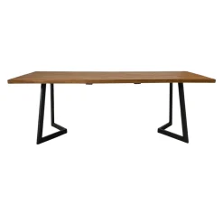 Table à manger bois recyclé teck pied accent 220 cm CLEVELAND