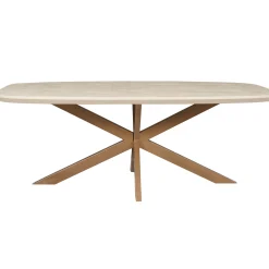 Table à manger bois sable bords arrondis 280 cm CORTINA