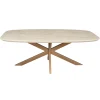Table à manger bois sable bords arrondis 200 cm CORTINA