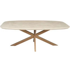 Table à manger bois sable bords arrondis 200 cm CORTINA