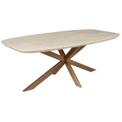 Table à manger bois sable bords arrondis 200 cm CORTINA