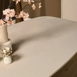 Table à manger bois sable bords arrondis 200 cm CORTINA