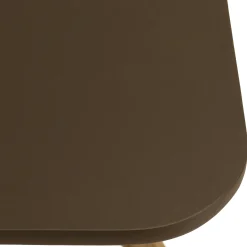 Table à manger carrée 90 cm effet béton marron pied bois d'acacia CALVI