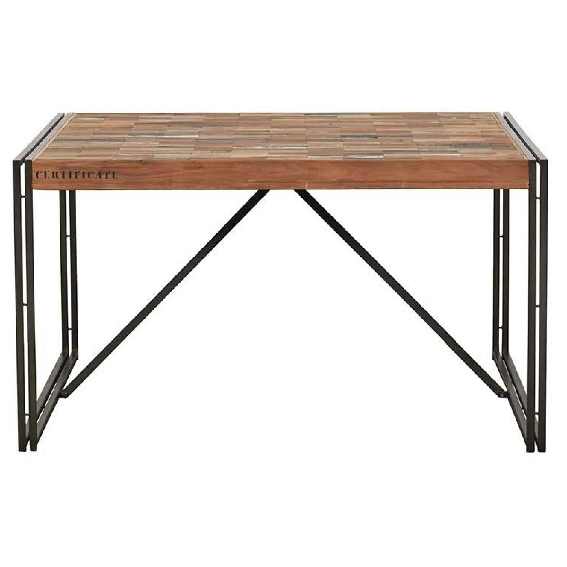 Table à manger carrée industrielle 140 CARAVELLE