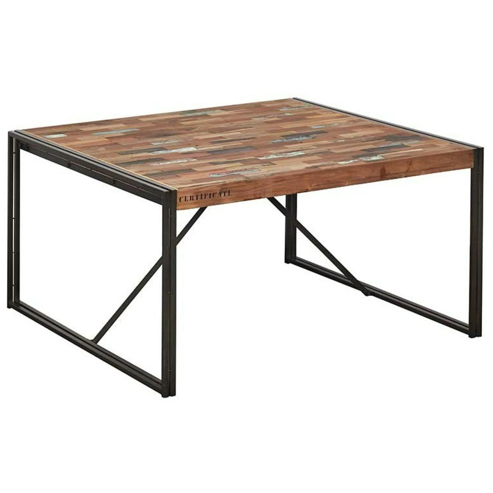 Table à manger carrée industrielle 140 CARAVELLE