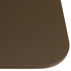 Table à manger 240 cm effet béton marron pieds en bois d'acacia CALVI