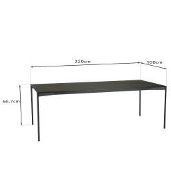 Table à manger 220 cm en bois noir CORUMBA