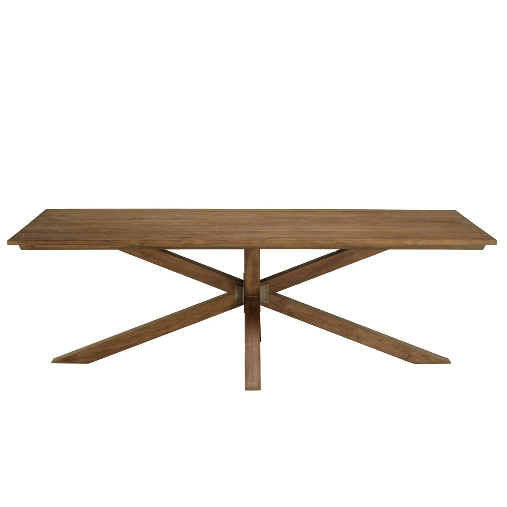 Table à manger 240 cm en teck recyclé massif pied mikado bois SWING