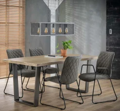Table à manger contemporaine bois métal 230 cm LUCKNOW