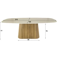 Table à manger céramique effet travertin 215 cm ASCOLI
