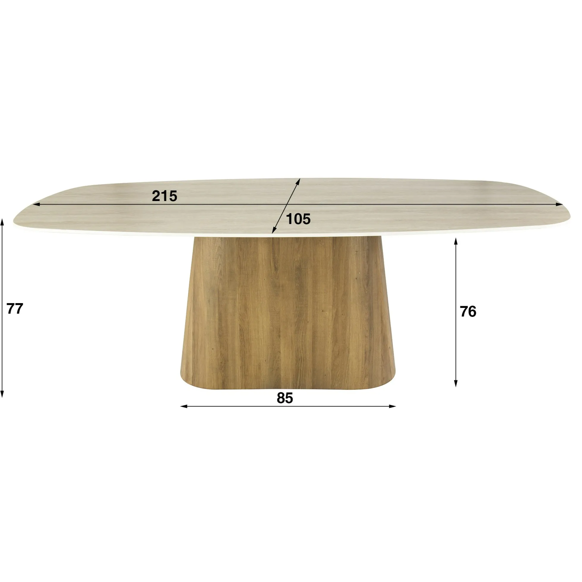 Table à manger céramique effet travertin 215 cm ASCOLI
