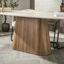 Table à manger céramique effet travertin 215 cm ASCOLI