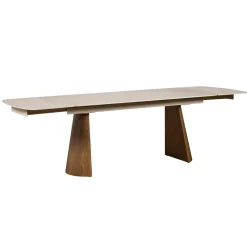 Table à manger céramique extensible à bords arrondis 180-260 cm LARIO