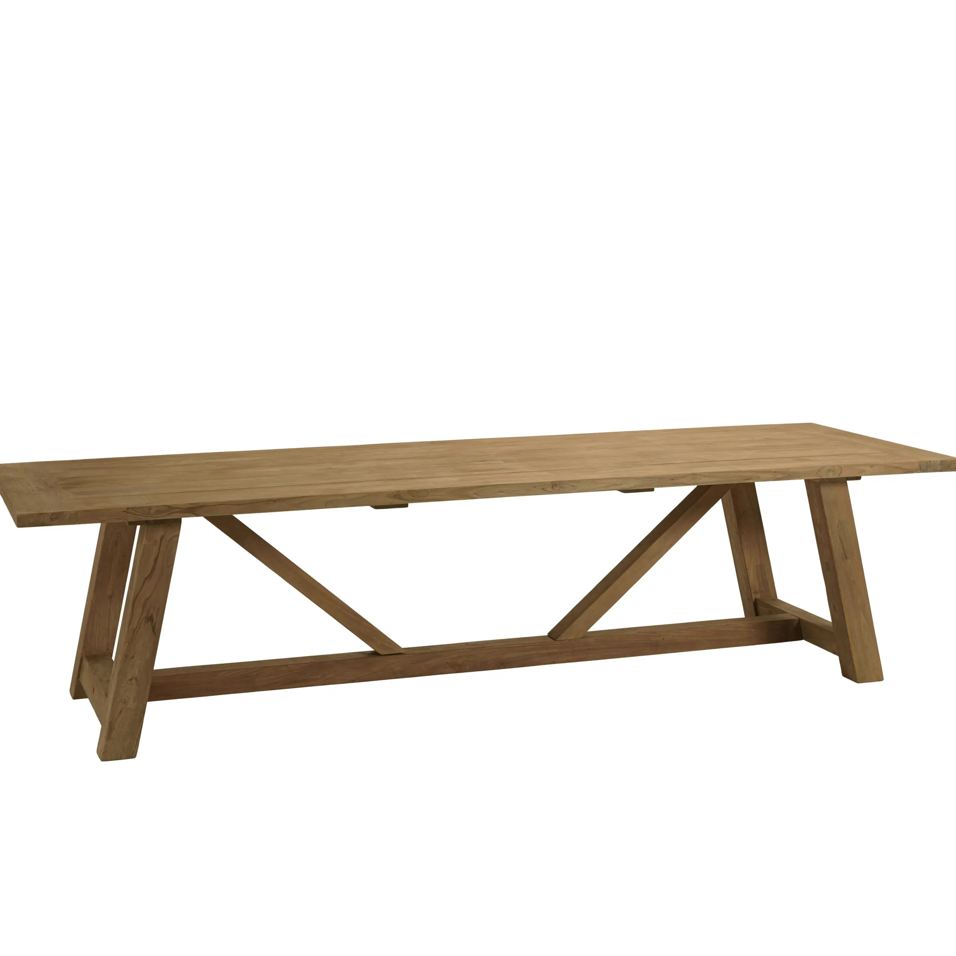 Table à manger de jardin 300 cm en bois de teck recyclé naturel SANTO