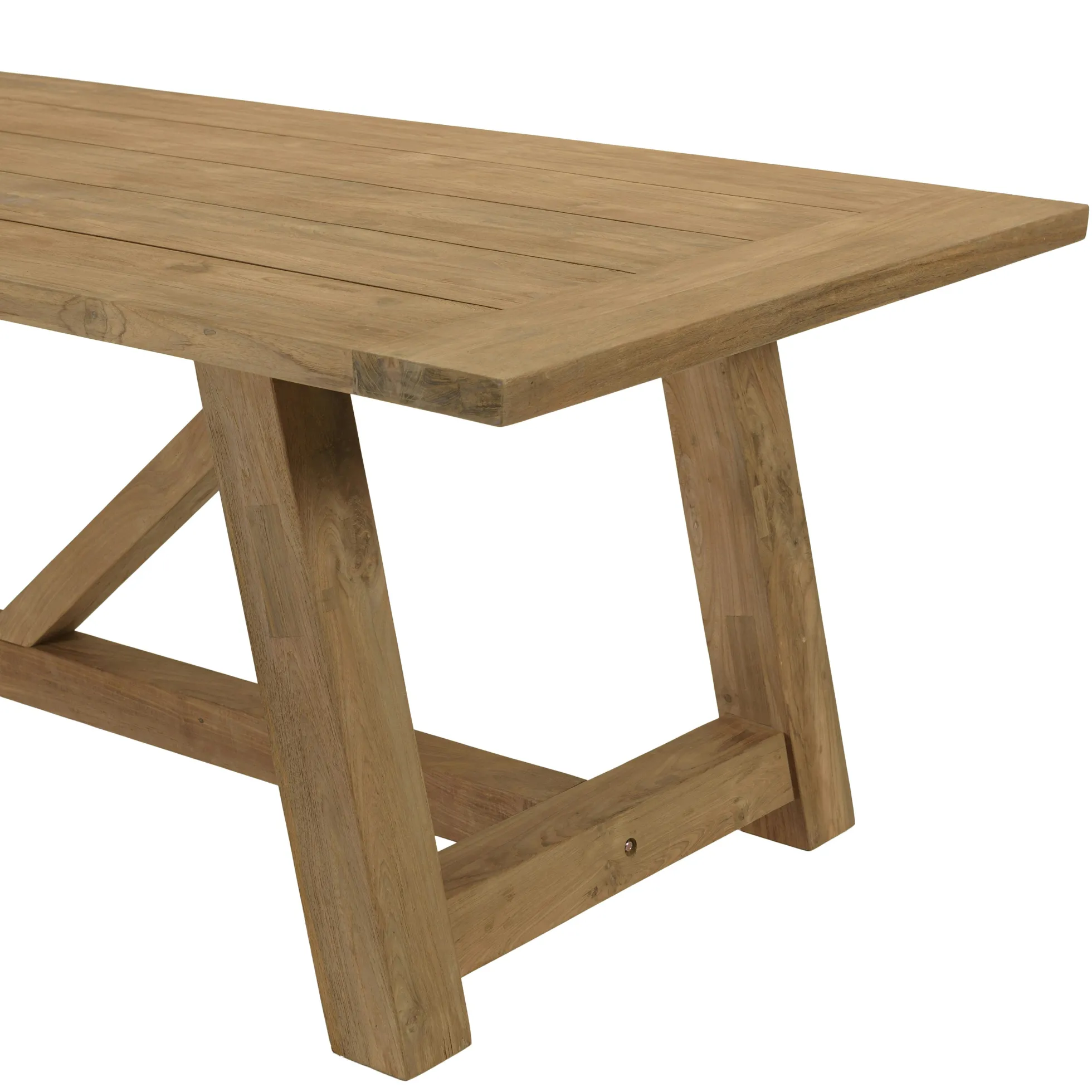 Table à manger de jardin 300 cm en bois de teck recyclé naturel SANTO