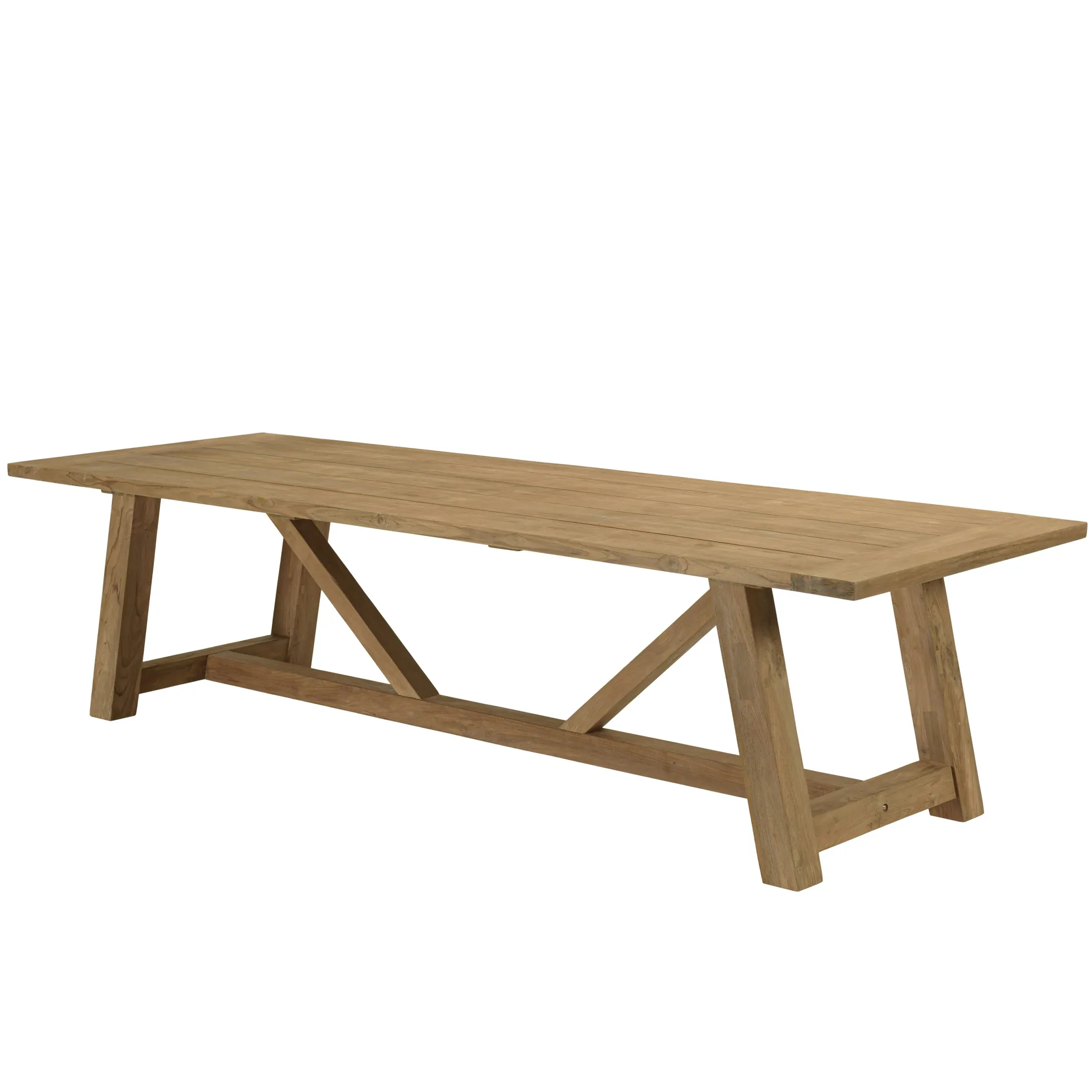 Table à manger de jardin 300 cm en bois de teck recyclé naturel SANTO