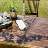 Table à manger de jardin extensible en teck 180/240 cm pieds croisés MACAO