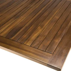Table à manger de jardin extensible en teck 180/240 cm pieds croisés MACAO