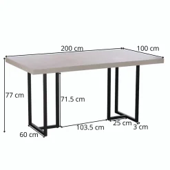 Table à manger design 200 cm KINGSTON