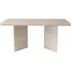 Table à manger design effet travertin pieds V 180 cm MARFA