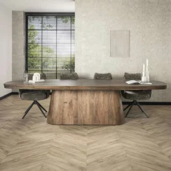 Table à manger design en bois d'acacia massif forme rectangulaire 300 cm MYSORE
