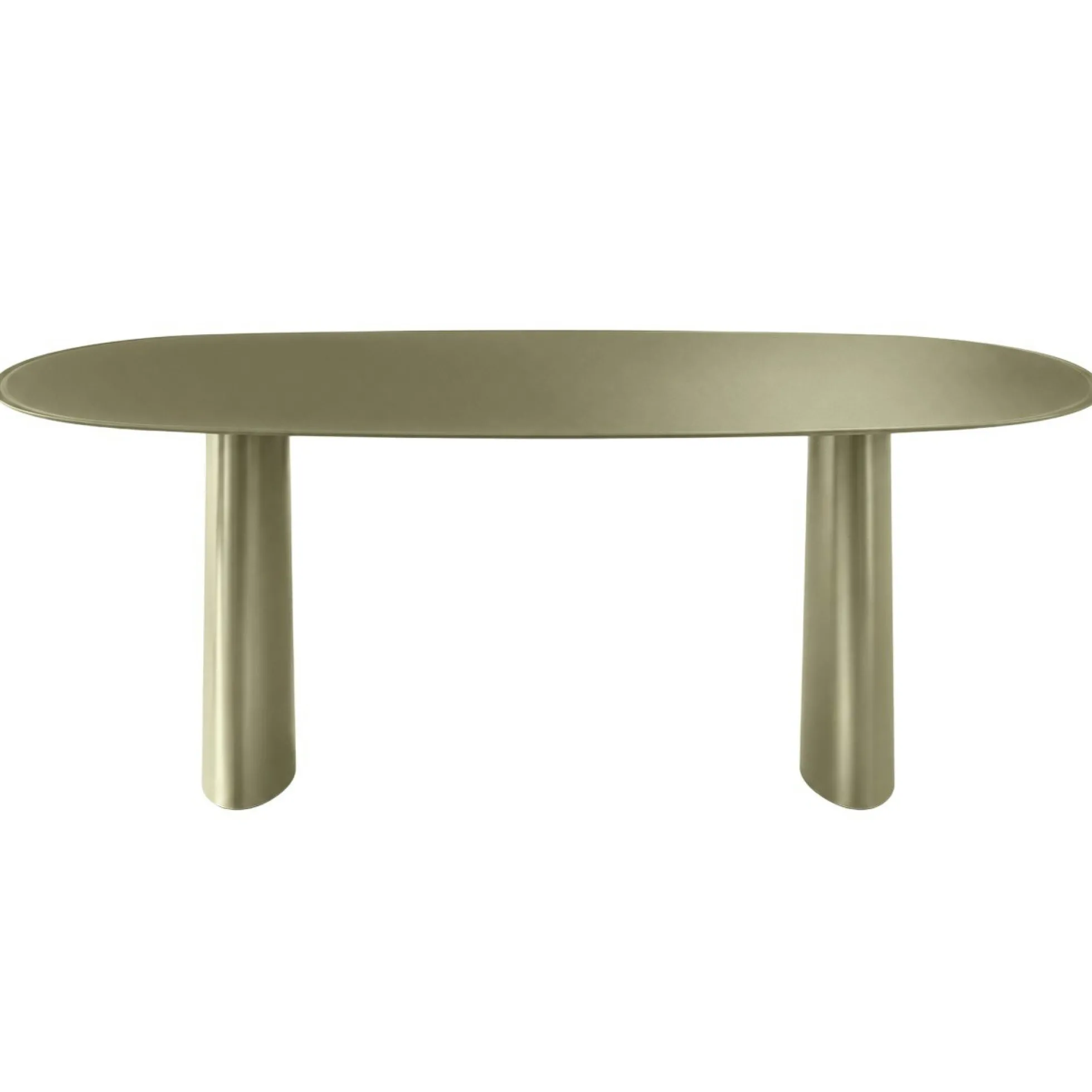 Table à manger design en verre finition vert organique 220 cm ALBA