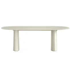 Table à manger design en verre taupe 220 cm ALBA