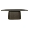 Table à manger design ovale en chêne brun 230 cm LOREN