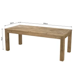 Table à manger en bois de pin recyclé 200 cm DENVER