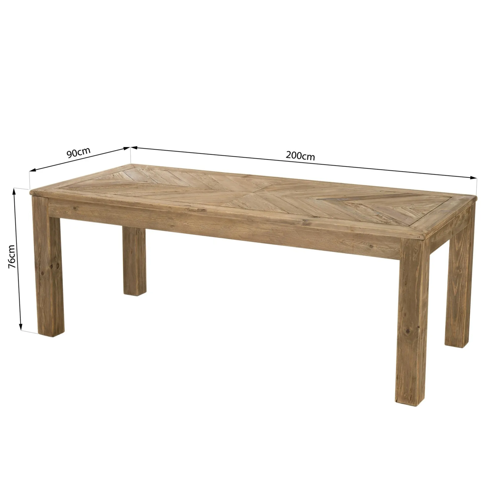 Table à manger en bois de pin recyclé 200 cm DENVER