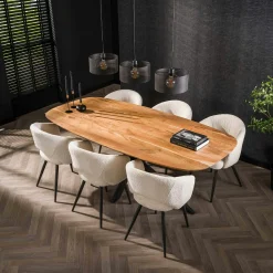 Table à manger en bois massif d'acacia avec bords arrondis 215 cm MELBOURNE