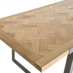 Table à manger en bois motifs chevrons 220 cm CARPATES