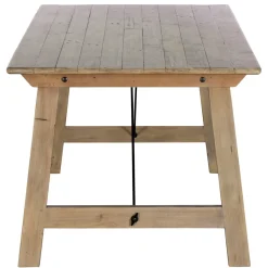 Table à manger en bois recyclé clair tréteaux 200 cm SALERNE