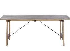 Table à manger en bois recyclé clair tréteaux 200 cm SALERNE