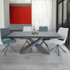 Table à manger en céramique grise avec pied en croix 180-280 cm LOMBARDIE
