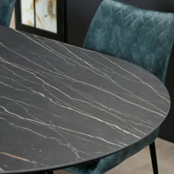 Table à manger en céramique noire mate 200 cm BERGAME