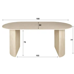Table à manger en céramique – pieds colonne, 180 cm ASCOLI