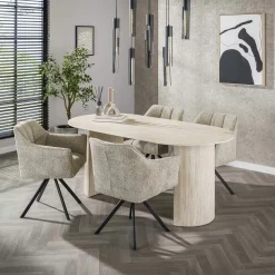 Table à manger en céramique – pieds colonne, 180 cm ASCOLI
