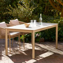Table à manger en céramique sable 160 cm LOKKEN